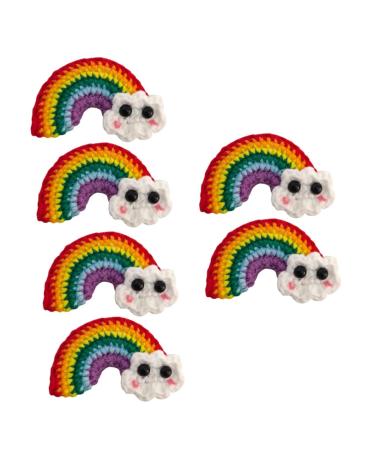 FRCOLOR 3 Pairs Rainbow Barrettes Braiding Hair Accessories Girl Hair Clips Hair Clips for Kids Cotton Rainbow Pendant Snap Side Clamp Rainbow Earring Ornaments Girl Hair Decor The Clouds