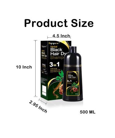 Buy Herbal Hair Dye Shampoo 3 in 1 for Gray Hair - 17oz/500ML (Black) | Effective Gray Coverage Natural Ingredients - International Shipping Available - Buy Online on GoSupps.com