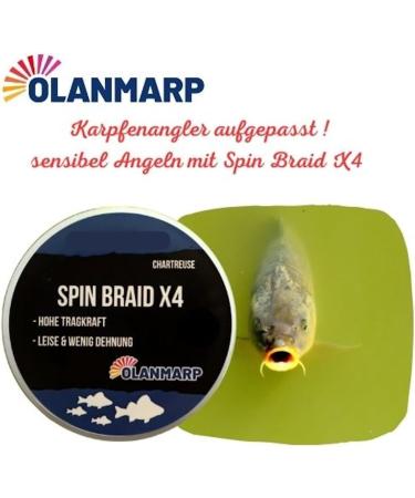 Olanmarp Spin Braid Chartreuse 250m - 0.12mm Thin Braided Fishing Line | Strong 9kg for All Species - Buy Online on GoSupps.com