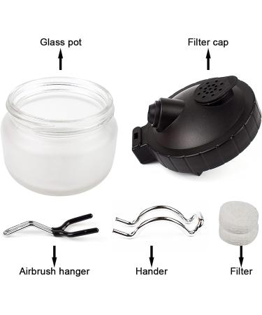 SAGUD Airbrush Cleaning Pot Kit with Strong Glass Bottles & Holder Station - Buy Online on GoSupps.com