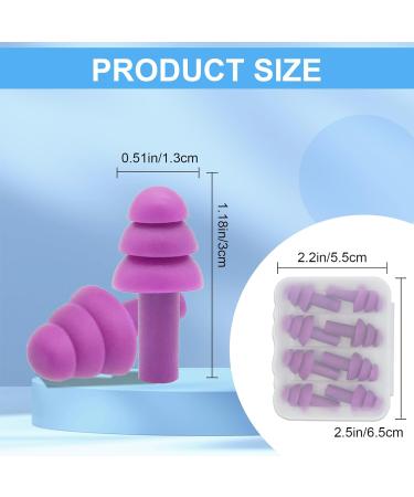 12 Pair Soft Silicone Ear Plugs for Sleeping | Reusable Noise Cancelling Earplugs for Sleep Concerts Swimming & Study - Black Blue Purple - Buy Online on GoSupps.com