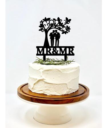 YzYbuaego Mr & Mr Cake Topper The Gay Couple Standing and Kissing Under The Tree Gay Wedding Cake Topper (Gay Tree) - Buy Online on GoSupps.com