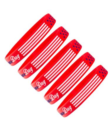 Totority 5pcs independence Day red bracelet Wristbands silicone wristband wristband red bracelets silicone wristbands Independence Day silicone Bracelet silicone bracelets Bracelet Picture 1 Red