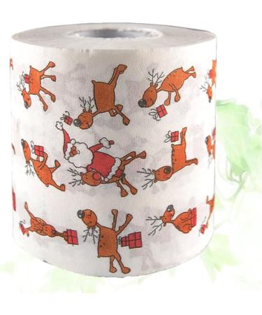 Christmas Toilet Paper Napkin Roll: Xmas Reindeer Roll Toilet Paper Napkin Elk Santa Claus Roll Hand Towels for Holiday Home Bathroom Supply - Buy Online on GoSupps.com