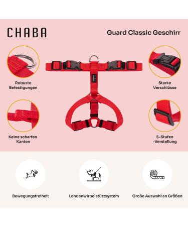Chaba Guard Dog Harness for Small Dogs - Anti-Zug & Choking Relief Adjustable & Lightweight Perfect for Running - Classic Red - Buy Online on GoSupps.com