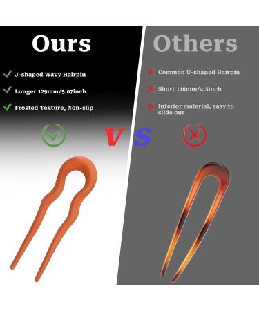 6Pcs Matte Plastic U Shaped Hair Fork French Hair Pins - Perfect Valentine's Day & Christmas Gift for Women - Buy Online on GoSupps.com
