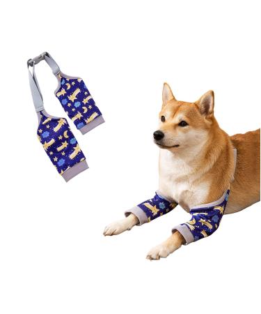 BAR BEAR Surgical recovery sleeve for dogs on the front legs prevents licking of wounds elbow bandages protection hip protection recovery sleeves (blue XXL) XXL: Recommended for 79-93LB blue