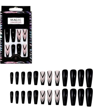 Coffin Nails - Long Ballerina Nails Fake | Pre-Shape Gel Glossy Coffin Nail Tips for Full False Nails Home Nail Salon - Buy Online on GoSupps.com