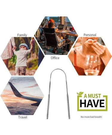 INF Stainless Steel U-Shaped Tongue Cleaner - Effective Tongue Scraper for Bad Breath Relief | Buy Internationally - Buy Online on GoSupps.com