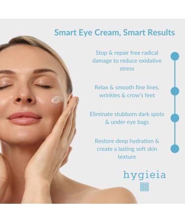 Hygieia + Bio-Active Idebenone Liposomal Smart Eye Cream - Advanced Anti-Aging Formula for Dark Circles Puffiness Fine Lines & Wrinkles - Peptides Vitamin E Caffeine & Hyaluronic Acid (1.69 oz) - Buy Online on GoSupps.com