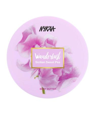 Nykaa Naturals Wanderlust Body Butter - Enriched with Shea Cocoa Butter and Almond Oil - Vegan Cruelty-Free - Sicilian Sweet Pea - Vegan - 6.7 oz