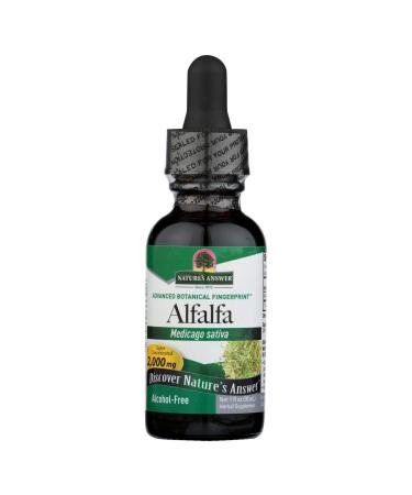 Nature's Answer Alcohol-Free Alfalfa Herb Extract, 1-Fluid Ounce Supports Immune System, Blood, Digestion, Energy Levels - Helps with Detoxification