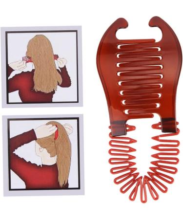 Ponytailer Hair Styling Tool Modern Banana Clip Interlocking Comb French Side Comb For Women Girls DIY Hair Style(Black) banana clip - Buy Online on GoSupps.com