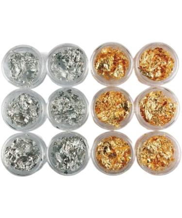 Gel Nail Polish Set 12 Pot/Set Nail Art Accessories Gold Silver Paillette Foil Chip Sparkling Flake DIY Glitter Decal Acrylic UV Gel Decoration - Buy Online on GoSupps.com