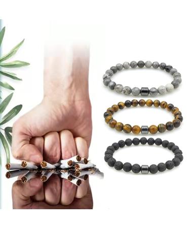 LJHG 3/5PCs smoking bracelet magnetic anti-smoke bracelet anti-smared-Magnette therapy bracelet smoking bracelet pain relief for tired muscles (3PCS-B)