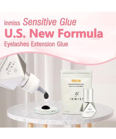 INMISS Sensitive Lash Extension Glue | No Fume | 2-3 Sec Drying Time | DIY Individual Eyelash Adhesive for Self & Professional Application | 0.34fl.oz / 10 ml - Buy Online on GoSupps.com