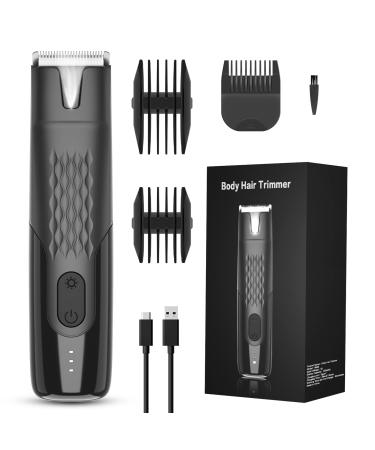 ATESON Groin Hair Trimmer for Men, Electric Body Hair Trimmer, Pubic Hair Trimmer with LED Light, Beard Trimmer Body Groomer Ball Shaver Waterproof, Black, Body Hair Trimmer(H620)