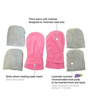 Doctor Approved Microwavable Therapy Hand Warmer Gloves for Arthritis Pain Relief - Lavender Pink Heated Gloves with Doctor Written Handbook, 1 Pair - Buy Online on GoSupps.com