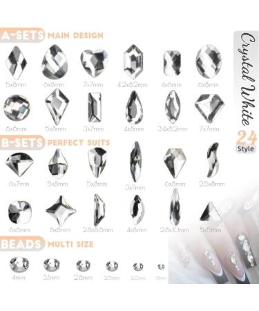 1420Pcs Crystal Clear Nail Rhinestones & Beads Set - Nail Art Supplies for Nails, Faces, Eyes - K9 Glass Stones & Diamonds - Buy Online on GoSupps.com