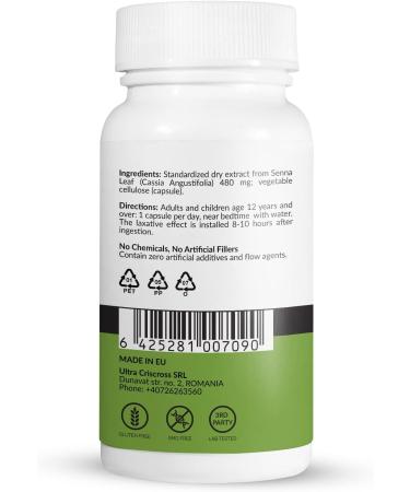 Senna Easy Cleanse Herbal Laxative 480mg 60 Veg Caps - Ultra Effective - Buy Online on GoSupps.com