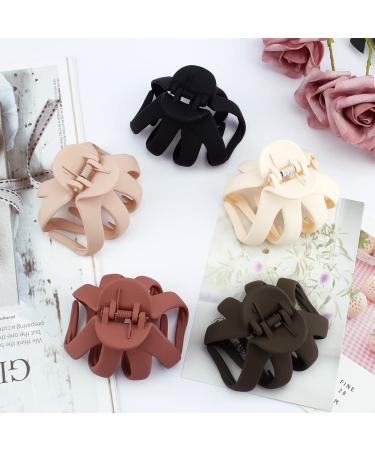 ATODEN 5 Pcs Matte Octopus Hair Clips | Large Strong Grip Claw Clips for Women | Non-slip Jaw Clips for Thick & Medium Hair | Hair Styling Accessories - Buy Online on GoSupps.com