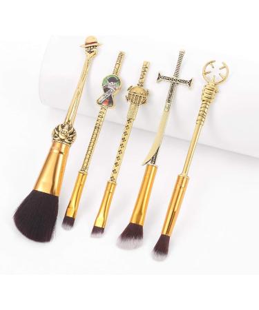 Set of 5 One Piece Anime Makeup Brushes - Metal Handle & Velvet Gift Bag | Perfect Gift for Fans - Birthday Thanksgiving Christmas - Buy Online on GoSupps.com