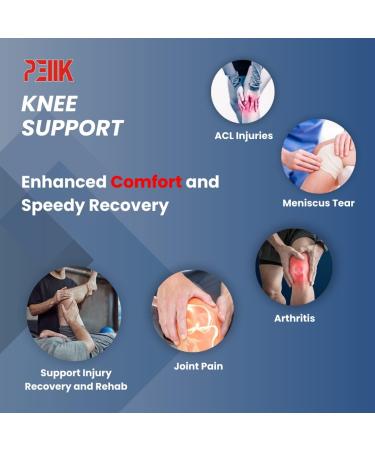 Hinged Knee Brace for Pain Relief - Adjustable Support with Removable Hinge & Shock Absorber for ACL PCL & Meniscus Tear - Universal Size for All - Buy Online on GoSupps.com