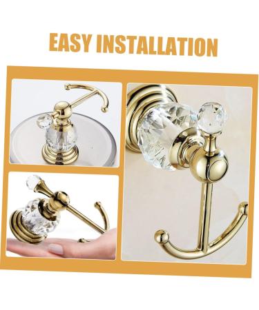 Alipis Crystal Robe Hook Hook Clothes Hangers Black Robe Towels Ceiling Hooks Heavy Duty Wall Hook Set Matte Luxury Towel Hooks - Buy Online on GoSupps.com