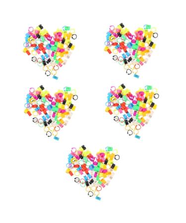 Sosoport 500 Pcs Pigeon Anklet Parrot Bird Chicken Id Bands Numbered Bands Label Meat Pigeon Abs 1.3X1.2X0.7CMx5pcs Colorfulx5pcs