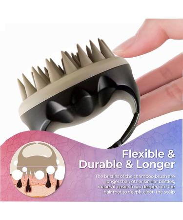 Fanxiya Silicone Shampoo Brush - Scalp Massager for Relaxation & Peeling | Wet & Dry Use (Black) - Buy Online on GoSupps.com