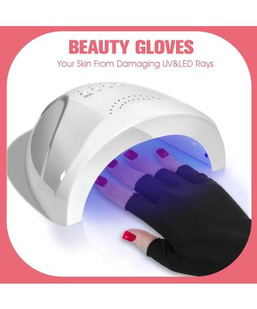 WLLHYF Anti UV Gel Nail Lamp Gloves - Professional Fingerless Protection for Nail Art DIY - Moisturizing Skin Care - 1 Pair - Buy Online on GoSupps.com