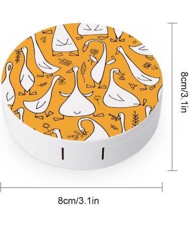 Cartoon Funny Goose Family Round Case For Contact Lens Kit Storage Box with Mirror Printed - Buy Online on GoSupps.com