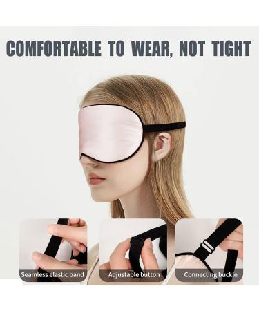 Buy Olesilk 2-Pack Adjustable Silk Sleep Masks - 100% Mulberry Eye Masks for Travel & Home - Unisex Black & Peach Pink - Buy Online on GoSupps.com