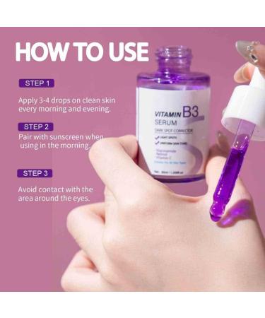 2PCS Vitamin B3 Serum Anti Wrinkle Facial Serum Fade Dark Spot Chloasma Lighten Melanin Pigmentation Smooth Pores Rejuvenation Brightening Moisturizing Essence - Buy Online on GoSupps.com