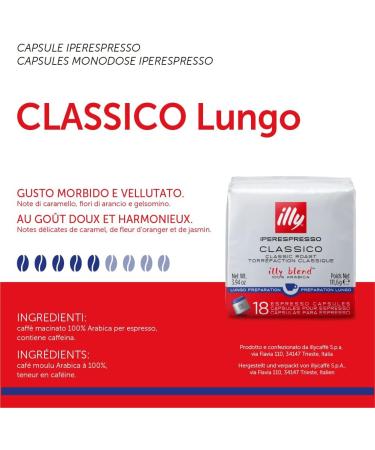 Illy Iperespresso Roasted CLASSICO Coffee Capsules 6 packs of 18 capsules total 108 capsules - Buy Online on GoSupps.com