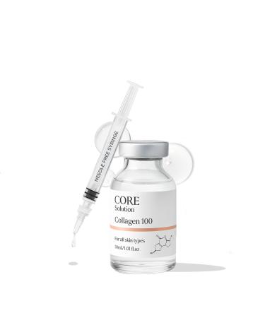 FEEL MATRIGEN Collagen 100 Ampoule Skin Elasticity & Anti-Aging Serum for Fine Lines and Wrinkles 30mL + Needleless Syringe