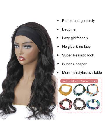 16-Inch Body Wave Headband Wig | Glueless Human Hair for Black Women - 150% Density - Buy Online on GoSupps.com
