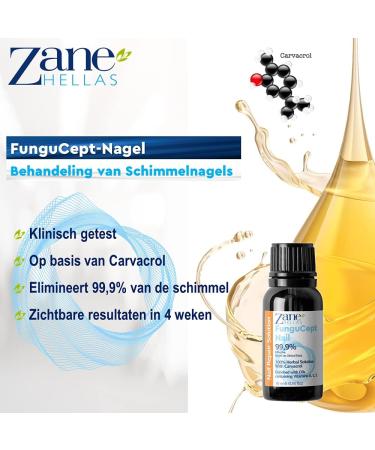 Zane Hellas FunguCept Nail Fungal nail solution Fungal nail solution for discolored thickened crumbled and fungal nails Visible results in 4 weeks 033oz 10ml - Buy Online on GoSupps.com