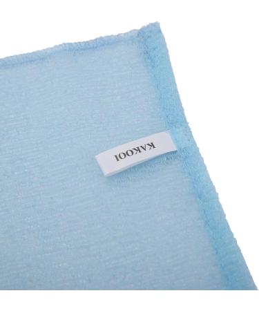 KAKOOI Long Exfoliating Nylon Bath Cloth/Towel Set - 35 inches, 2PCS, Blue & Stripes - Magic Shower Washcloth for Body | Gentle & Rough Scrubbing | Exfoliate & Cleanse Skin Efficiently - Buy Online on GoSupps.com