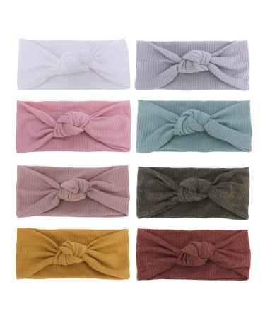 Baby Headbands Stretchy Hairbands Hair Bow Elastics for Baby Girls Newborn Toddlers Infant Kids Turban Headband (Knot Headband Mustard)