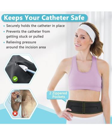 Buy Peritoneal Dialysis Belt & G Tube Holder | Gastrostomy Catheter Covers & Accessories for Adults - Black - Buy Online on GoSupps.com