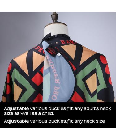 Buy Colorful Geometry Barber Cape - Adjustable Hair Cutting Cape 63x57" for Stylists | International Shipping Available - Buy Online on GoSupps.com