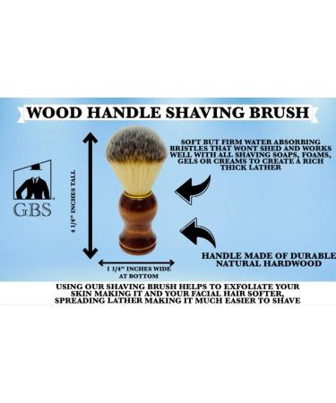 G.B.S Men's Classic Wooden Shaving Set | Brush & Stand | 3.5" Soap Bowl | International Shipping - Buy Online on GoSupps.com