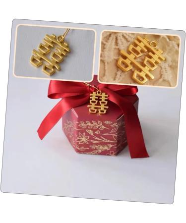 NUOBESTY 100pcs Box Happy Word Accessories Candy Bags Chinese Decorative Xi Character Alloy Sugar Bag - Buy Online on GoSupps.com