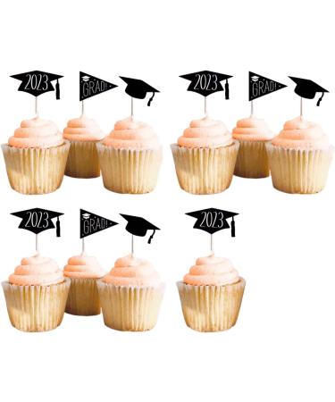 GYORI Graduation Hat Cupcake Toppers - Set of 10 Decorative Cake Toppers with Toothpicks for Birthday and Graduation Parties 10 Pcs - Buy Online on GoSupps.com