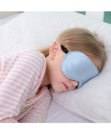 2 Pack Lonfrote Children Eye Mask Set - Blue & Grey Silk Sleep Mask for Kids - Travel & Relaxation Essential - Buy Online on GoSupps.com