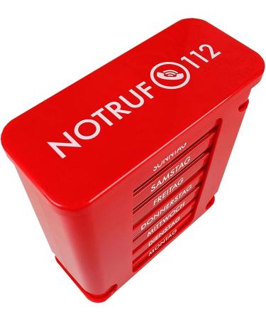 Kerpers 7-Day Pill Organizer | Made in Germany | 4-Compartment Medicine Box for Tablets & Supplements (2 Pack - White/Red) - Buy Online on GoSupps.com