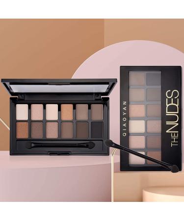 12 Colors Eyeshadow Palette - Professional Matte Waterproof High-Pigmented Nudes Makeup Kit with Brush | International Shipping - Buy Online on GoSupps.com