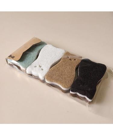 4PCS Cleaning Sponge Lovely Leaning Sponge House Cleaning Wipe Dishwashing Pad Cleaning - Buy Online on GoSupps.com