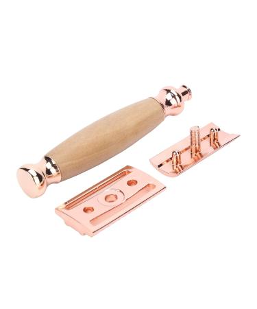 Portable Double Edge Razor with Wooden Handle - Rose Gold Beard & Body Hair Trimmer for Men | International Shipping - Buy Online on GoSupps.com